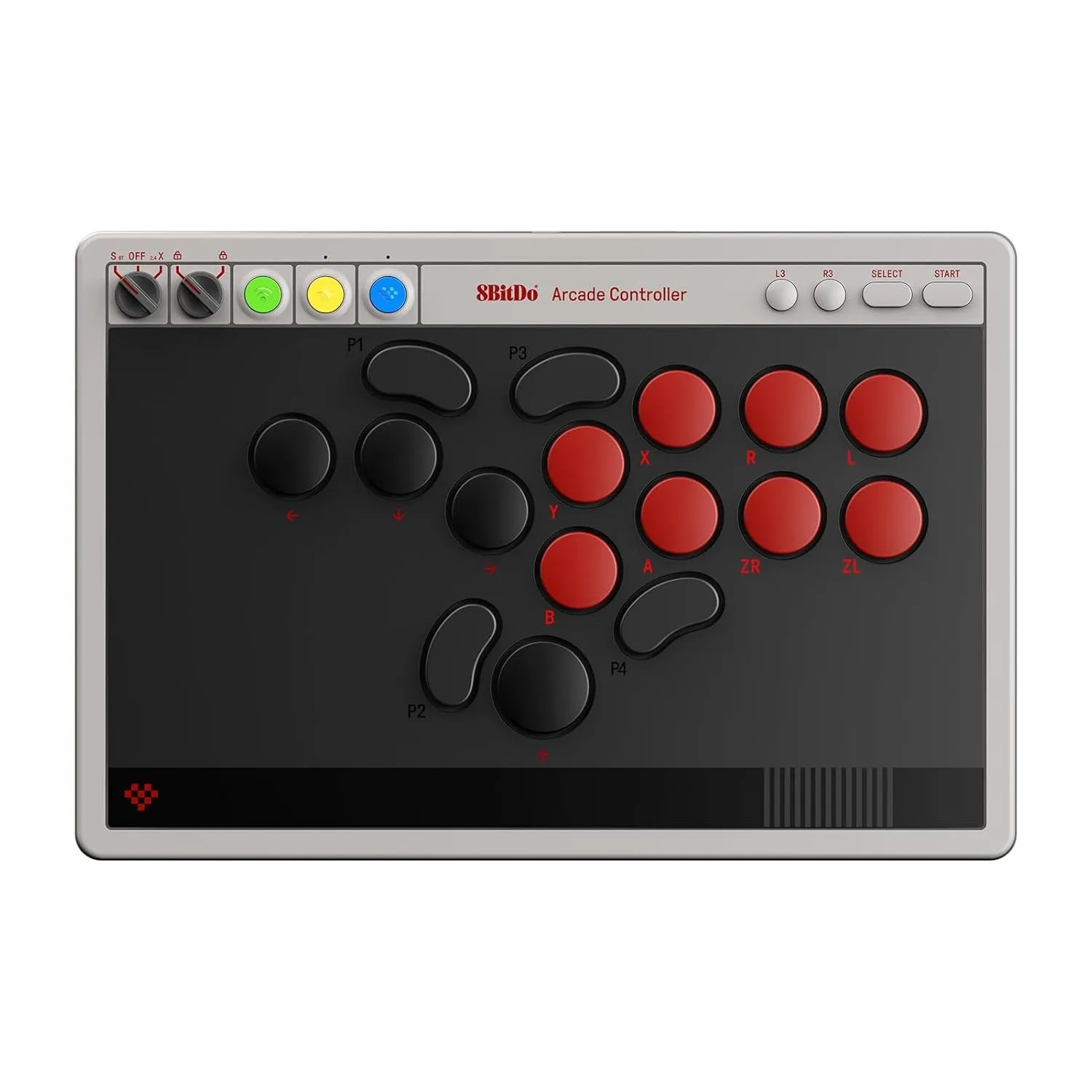 8BitDo Arcade Controller hiển thị thiết kế mỏng và các nút bấm cơ học