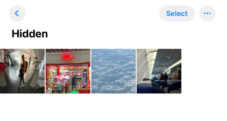 Album Đã ẩn hiển thị các hình ảnh và video riêng tư trên iOS 18