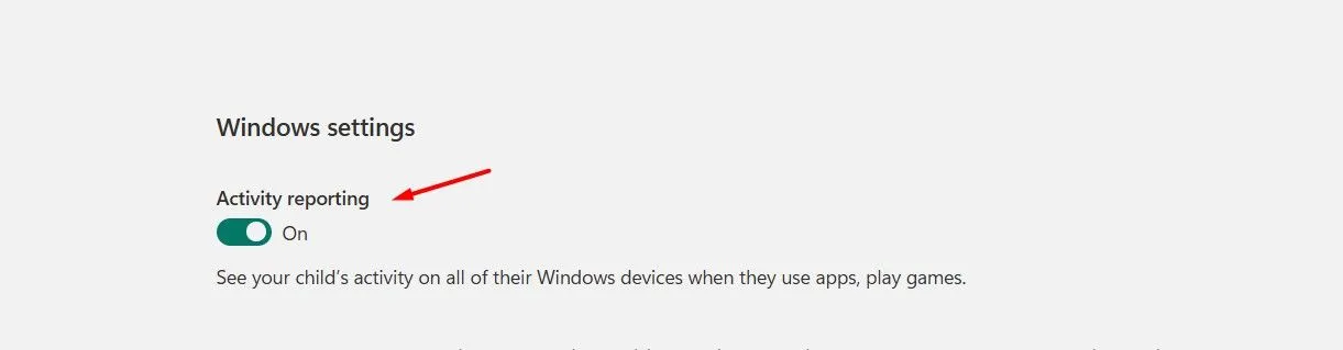 Bật tính năng báo cáo hoạt động trong ứng dụng Microsoft Family Safety