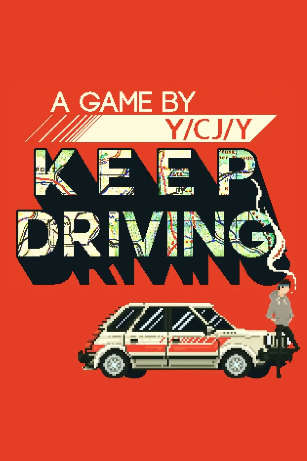 Bìa game Keep Driving với hình ảnh xe hơi trên con đường dài, thể hiện tinh thần du lịch mùa hè