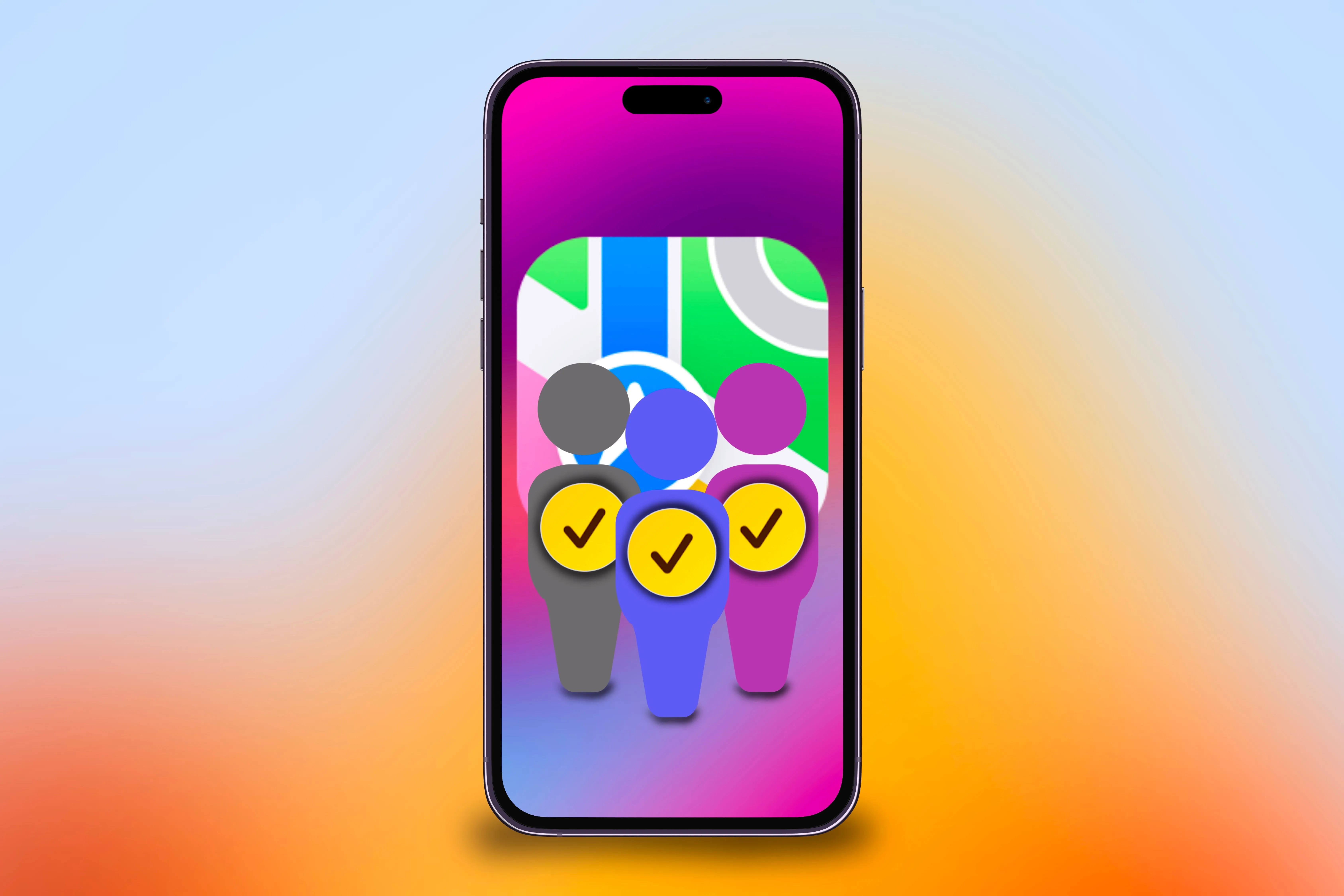 Biểu tượng Check In của Apple trên iPhone, minh họa khả năng chia sẻ đa người dùng
