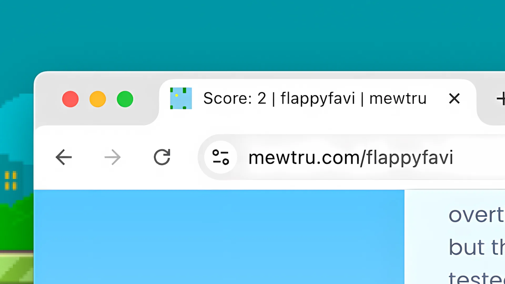 Biểu tượng Flappy Bird trên tab trình duyệt