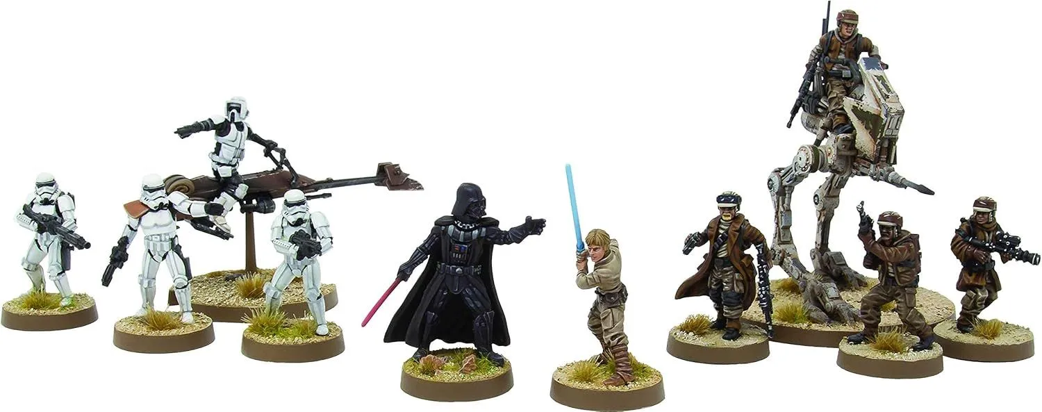 Bộ sưu tập các mô hình nhỏ (miniatures) của game Star Wars: Legion.