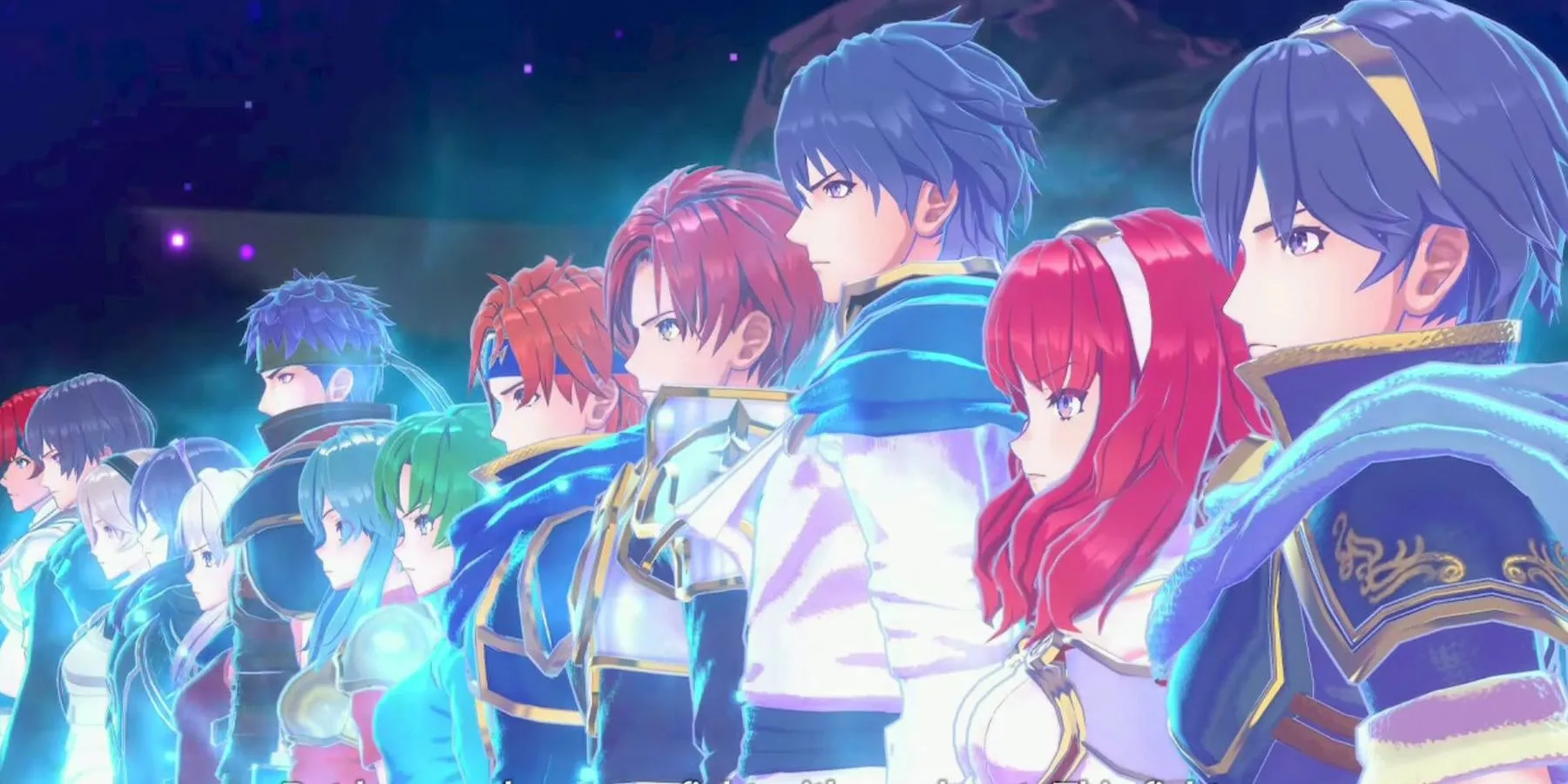 Các nhân vật biểu tượng từ Fire Emblem Engage xếp hàng, minh họa sự đa dạng của vũ trụ Fire Emblem