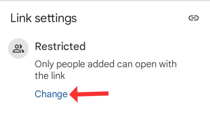 Cài đặt thư mục Google Drive hiển thị rõ tùy chọn Cài đặt liên kết