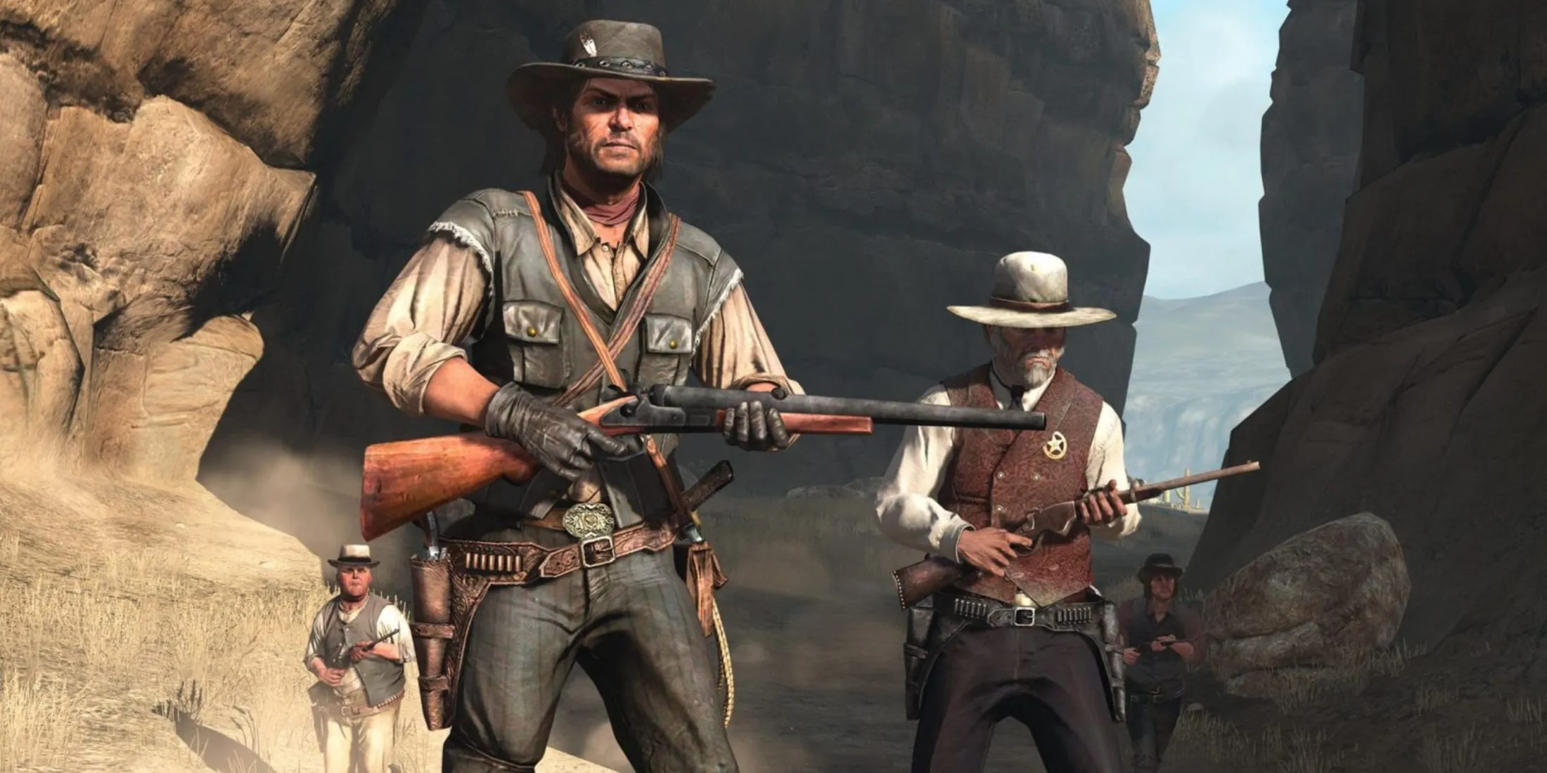 Cận cảnh John Marston trong Red Dead Redemption.