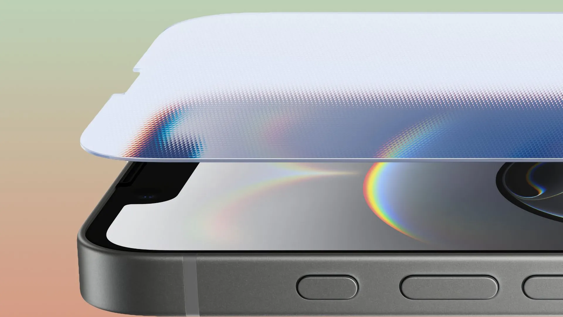 Cận cảnh màn hình iPhone 16e với lớp Ceramic Shield nâng cao bảo vệ màn hình.