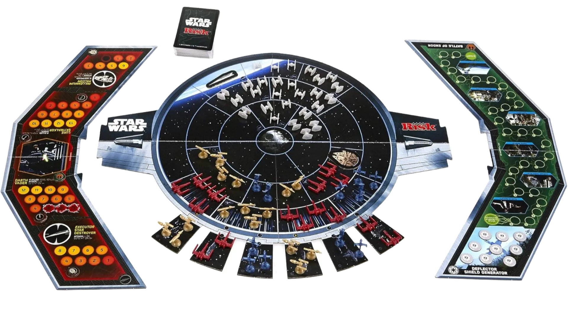 Cảnh chơi game Risk: Star Wars Edition, tập trung vào trận chiến quanh Death Star.