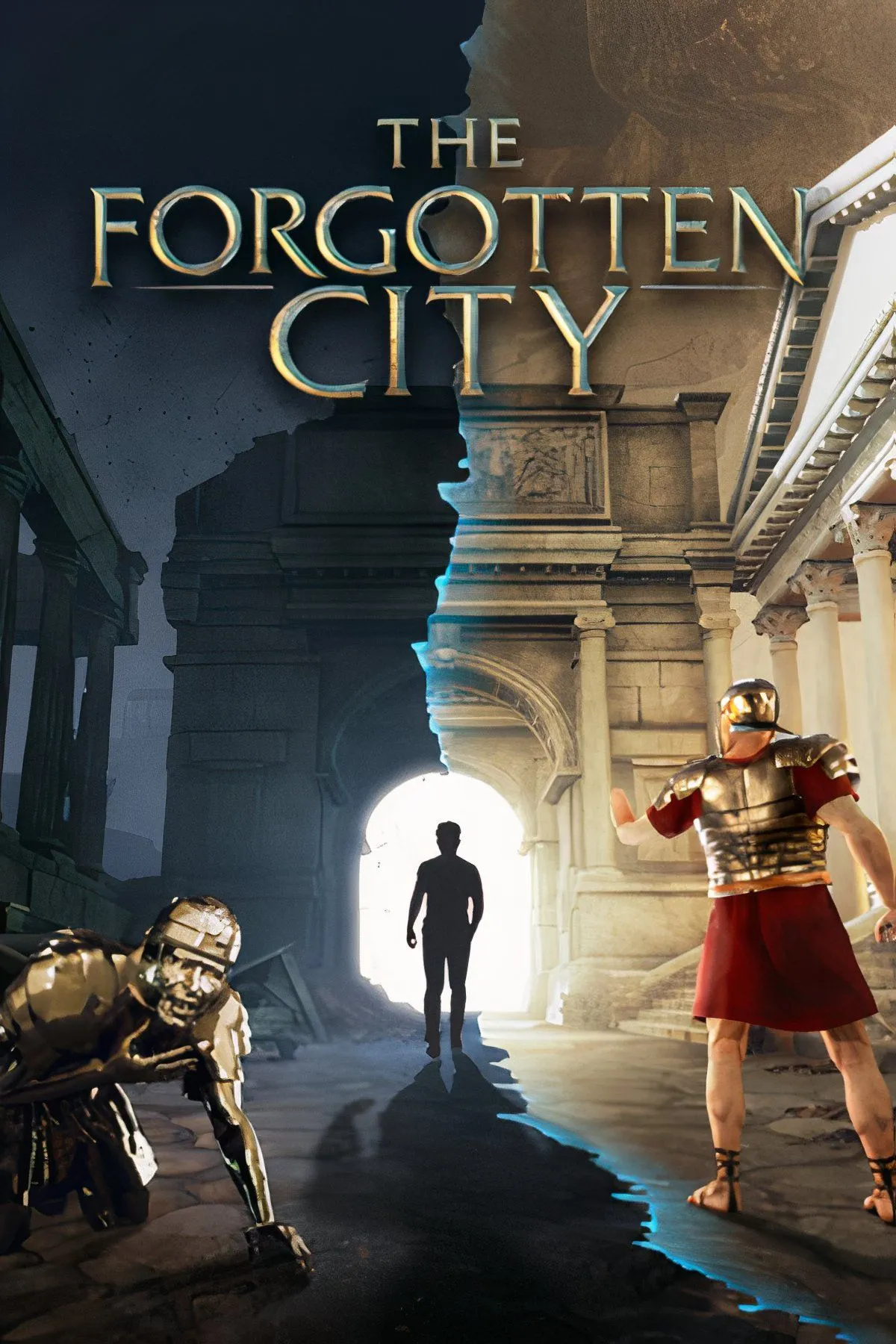 Cảnh quan thành phố La Mã cổ đại trong The Forgotten City, với kiến trúc và bầu không khí bí ẩn.