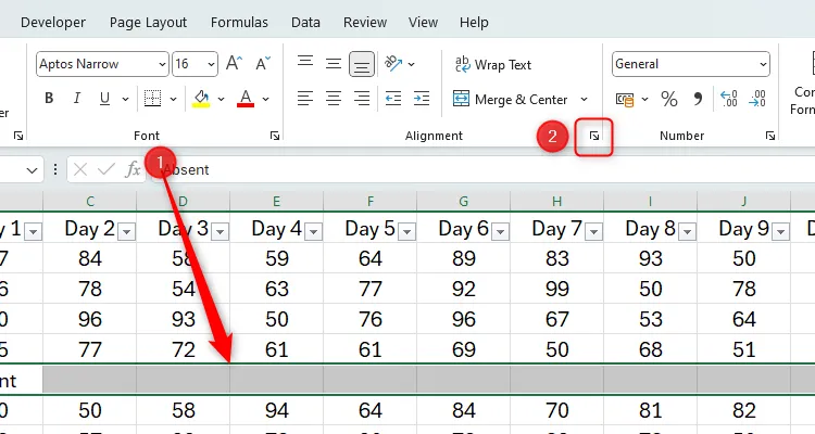 Chọn các ô trong Excel để sử dụng tính năng Center Across Selection thay cho gộp ô.