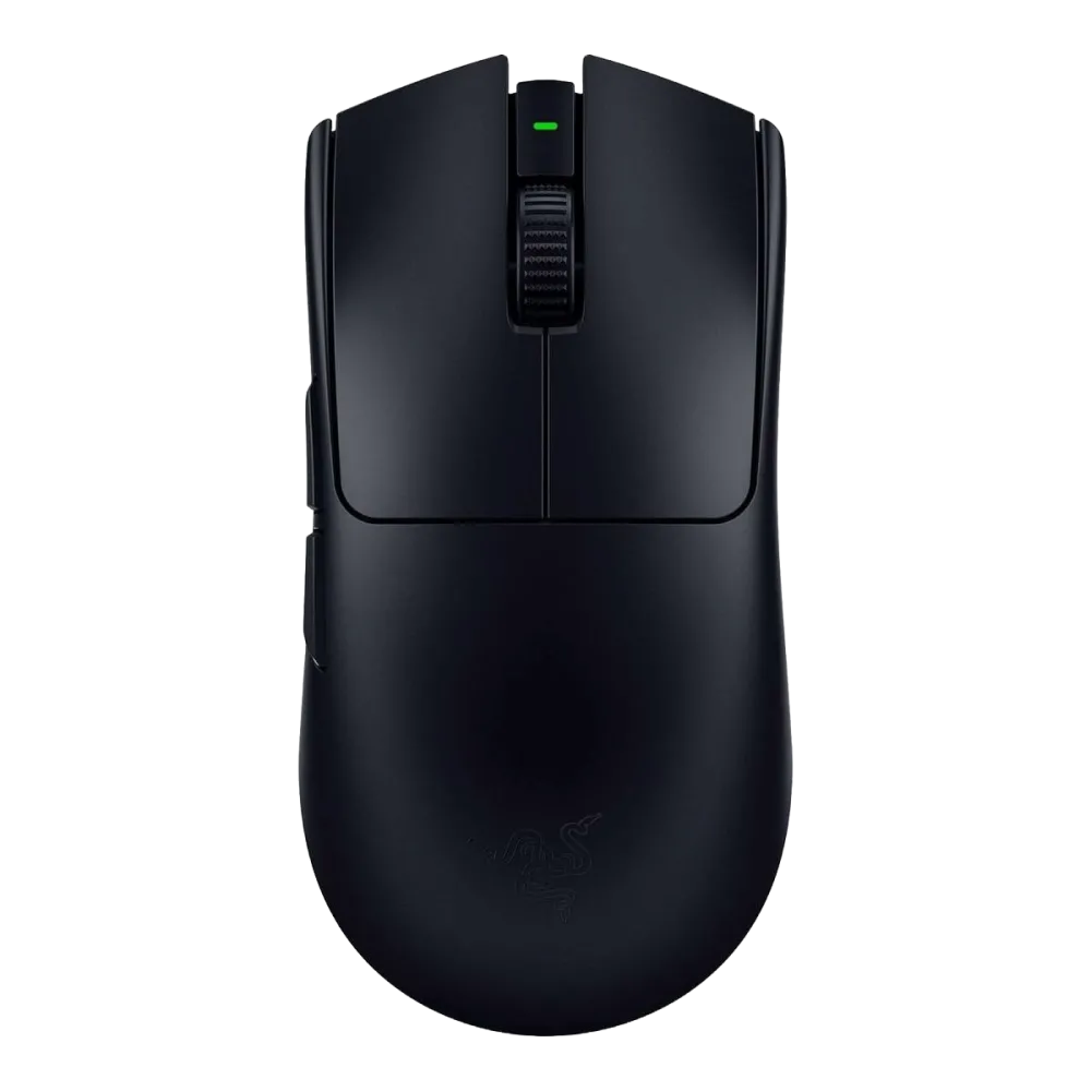 Chuột gaming Razer Viper V3 Pro màu đen nổi bật trên nền trắng, thể hiện thiết kế công thái học tinh tế.