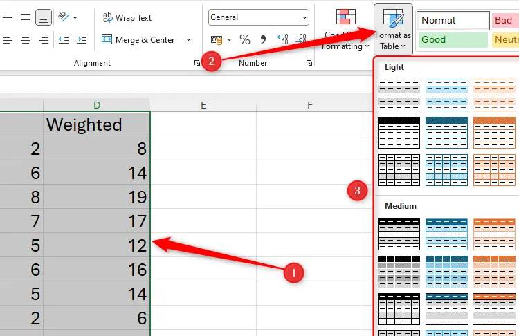 Chuyển đổi dữ liệu sang định dạng bảng Excel tự động (Format As Table) từ thẻ Home để quản lý hiệu quả.