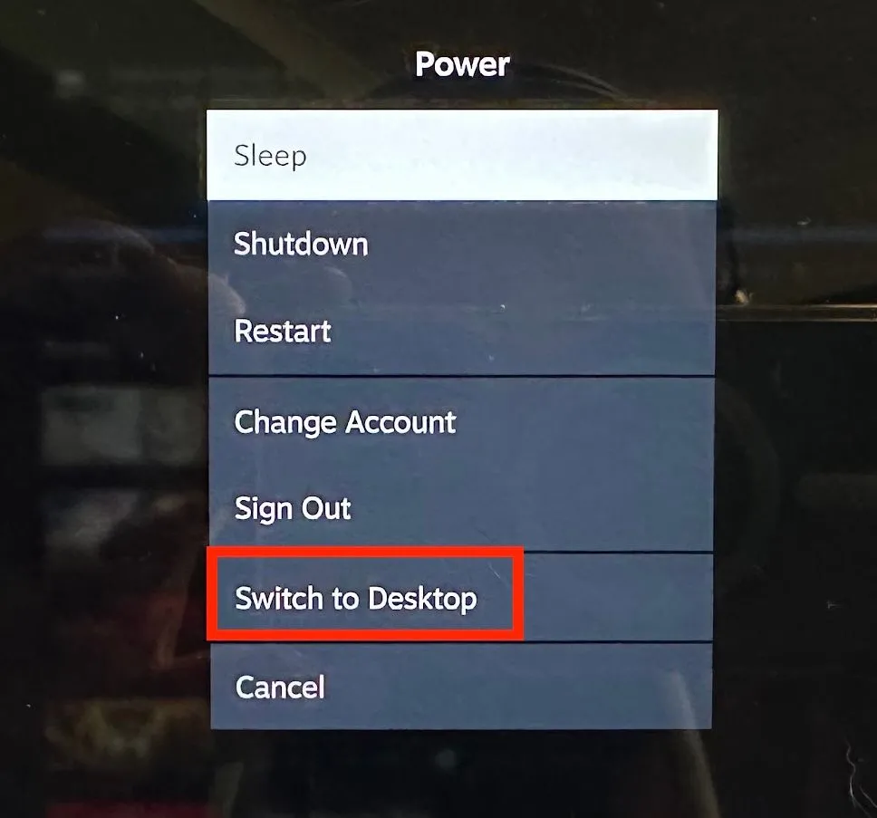 Chuyển đổi sang chế độ Desktop trên SteamOS