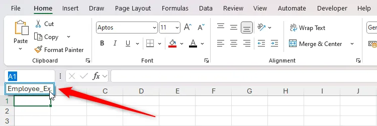 Danh sách thả xuống của Name Box trong Excel hiển thị tên của một bảng, cho phép người dùng nhanh chóng di chuyển đến bảng hoặc vùng dữ liệu đã đặt tên.