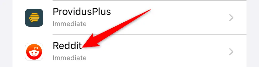 Danh sách ứng dụng trên iPhone, chọn Reddit