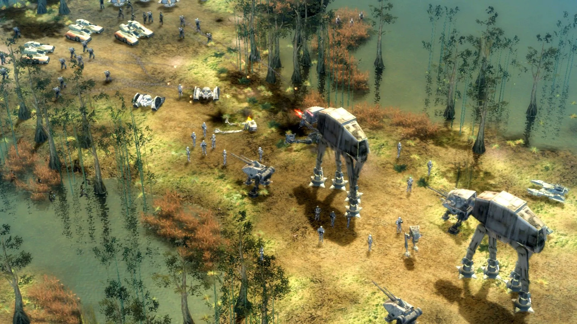 Đội quân lính bão Stormtrooper tấn công quân nổi dậy trong Star Wars: Empire at War