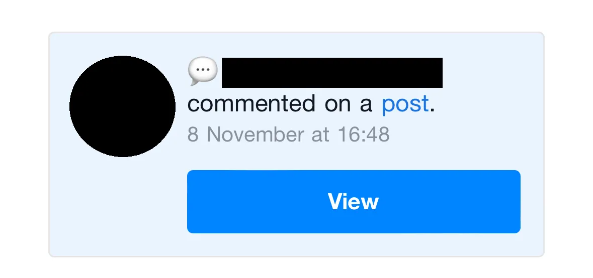 Email thông báo từ Facebook với nội dung chung chung, thiếu thông tin chi tiết.