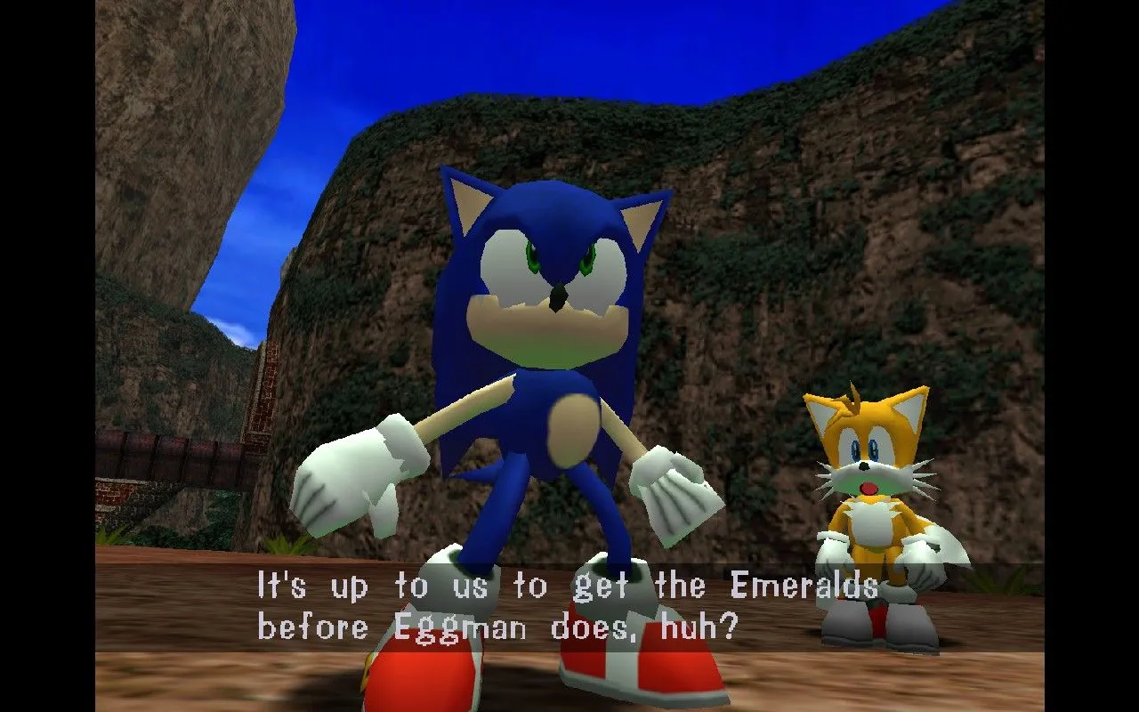 Game Sonic Adventure đang chạy trên Steam Deck với chất lượng hình ảnh được cải thiện.