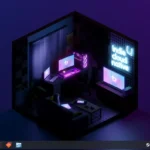 Giao diện desktop Bazzite với hình nền tối và các biểu tượng ứng dụng Steam, Firefox