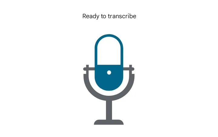 Giao diện Live Transcribe đang hoạt động hiển thị văn bản ghi chép theo thời gian thực