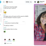 Giao diện Snapchat Web trên máy tính, hiển thị danh sách bạn bè, cuộc trò chuyện và phần xem Story.