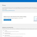 Giao diện tổng quan của Microsoft Privacy Dashboard, nơi hiển thị các tùy chọn quản lý quyền riêng tư.