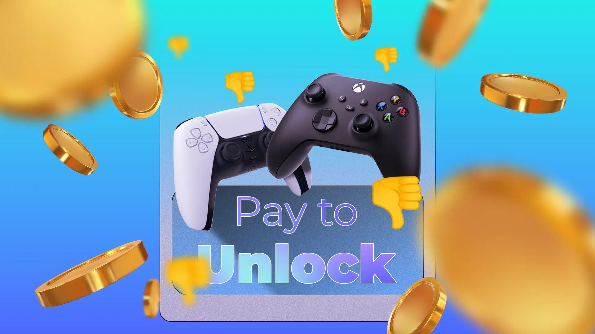 Hai tay cầm chơi game và dòng chữ &quot;pay to unlock&quot; cùng tiền xu, thể hiện các mô hình kiếm tiền đa dạng trong game Android, bao gồm free-to-play và mua trong ứng dụng.