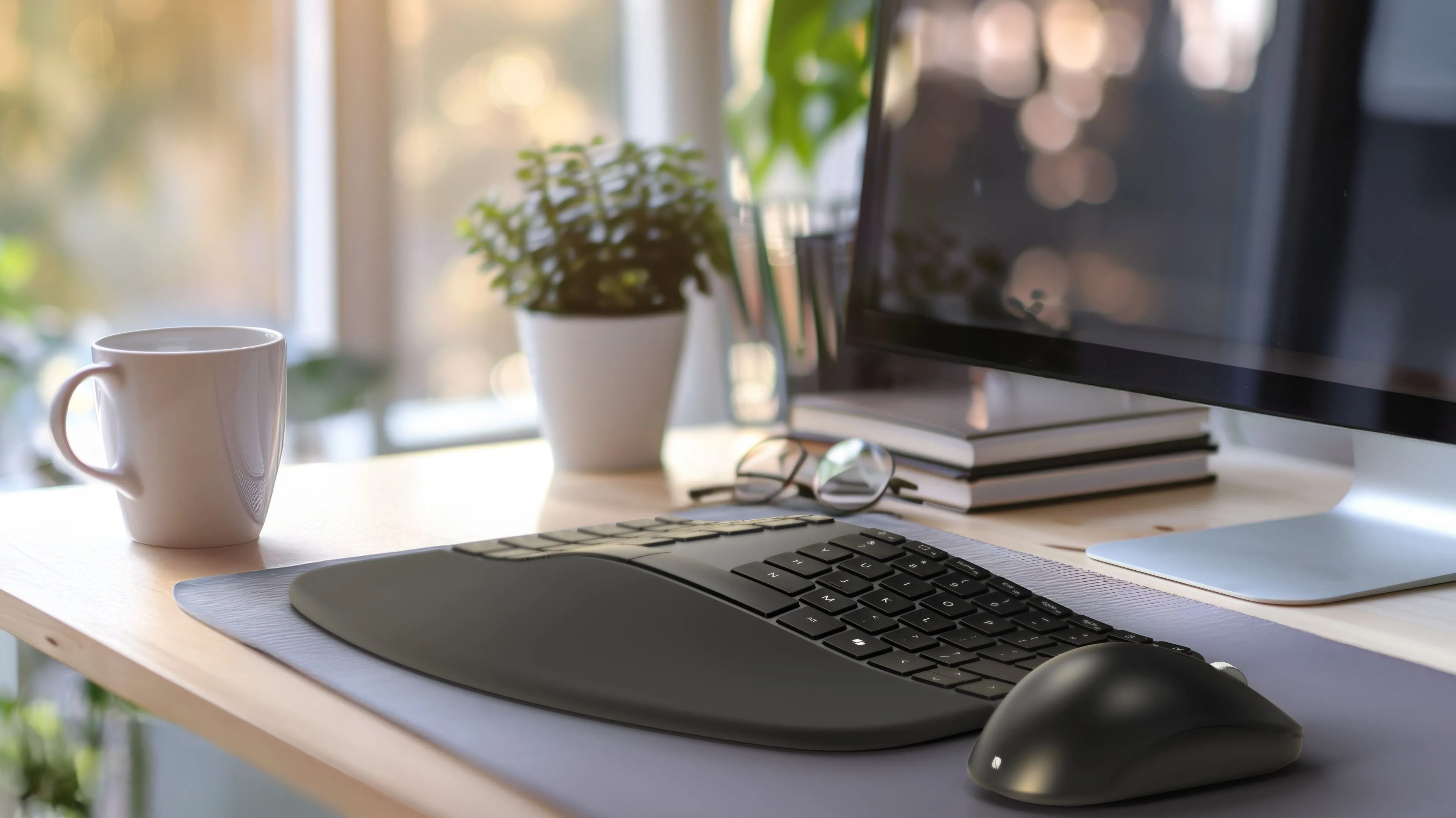 Hình ảnh bàn phím Incase Compact Ergonomic Keyboard trong không gian làm việc hiện đại