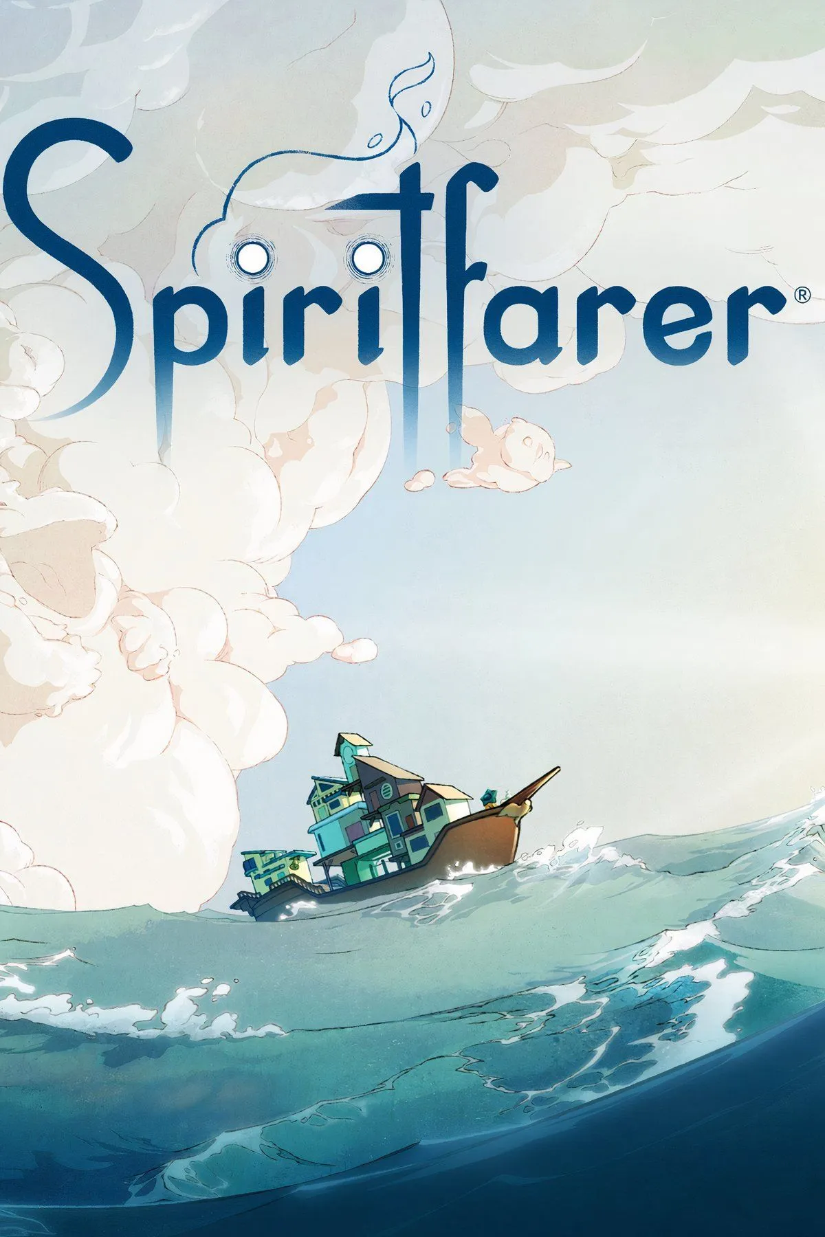 Hình ảnh gameplay game Spiritfarer, với Stella và Daffodil trên con thuyền, tượng trưng cho hành trình quản lý và chăm sóc linh hồn.