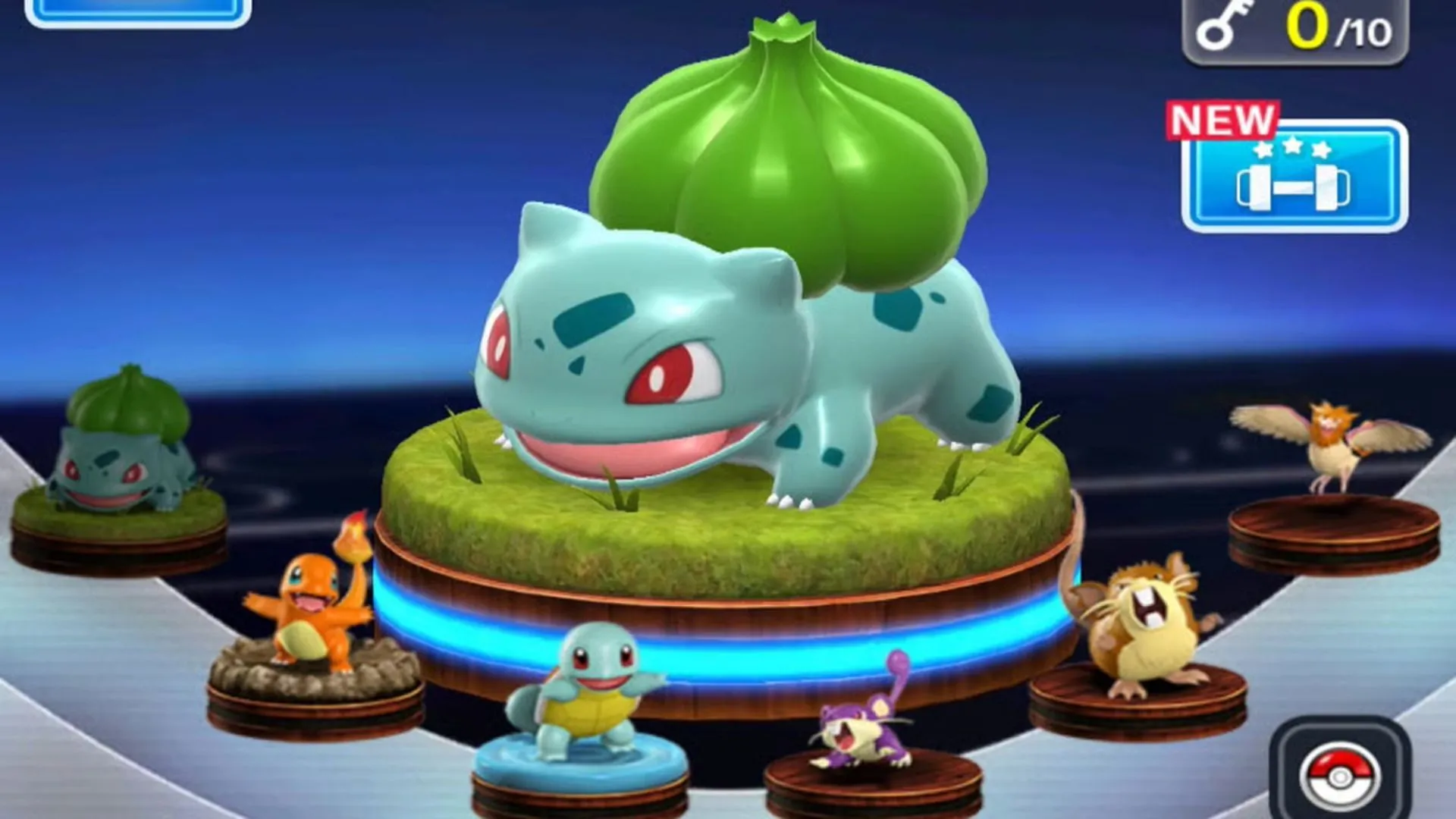 Hình ảnh một mô hình Bulbasaur trong game cờ bàn Pokémon Duel