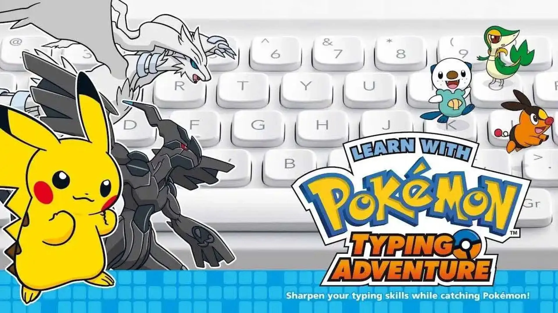 Hình ảnh quảng bá game học gõ phím Learn with Pokémon: Typing Adventure kèm bàn phím Nintendo DS
