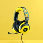 Hình ảnh tai nghe gaming Razer Kraken V4 X phiên bản Pokémon màu vàng nổi bật
