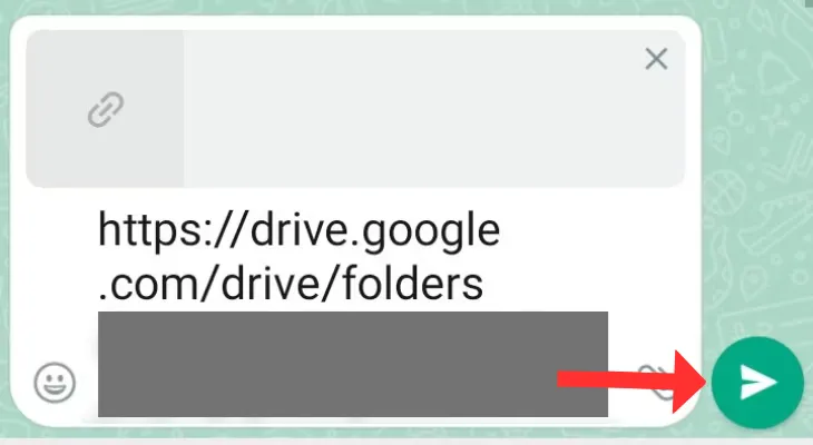 Hộp trò chuyện WhatsApp hiển thị rõ mũi tên gửi