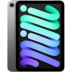 iPad Mini A17 Pro màu bạc đặt trên nền trắng, thể hiện thiết kế nhỏ gọn và cao cấp.