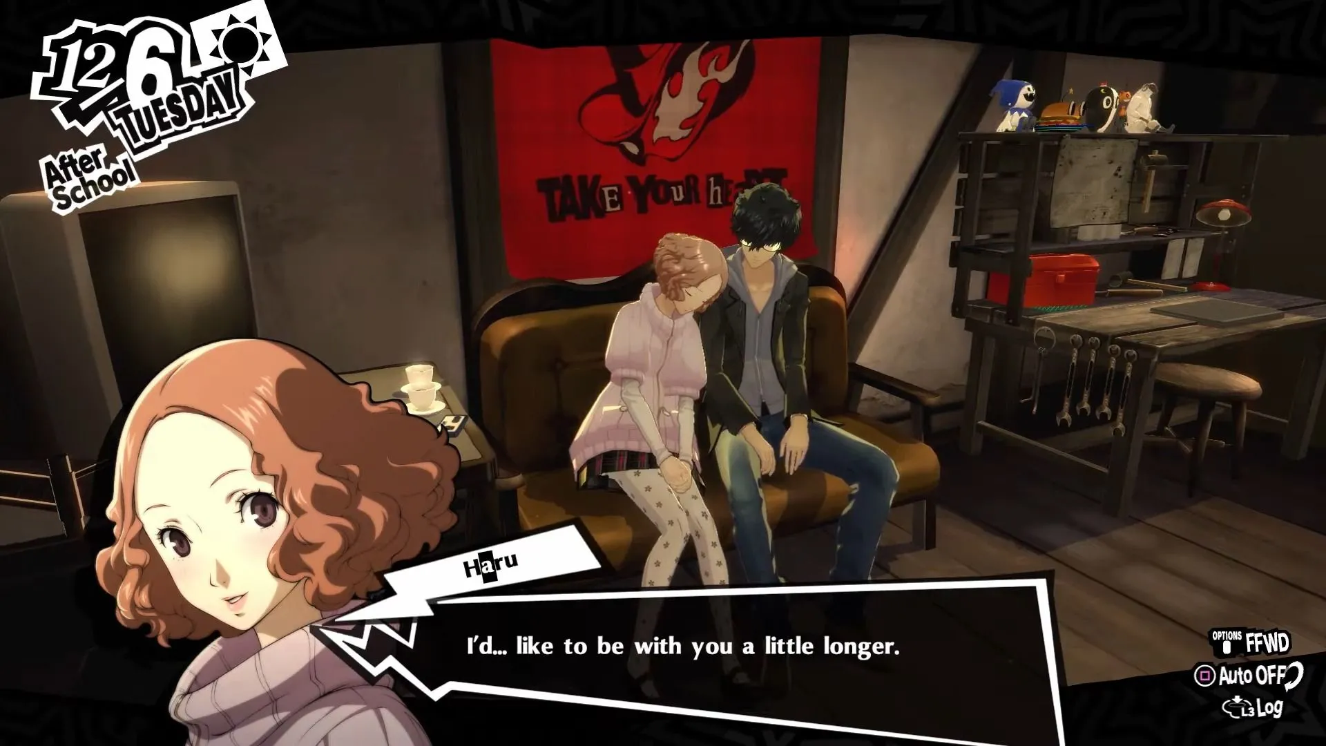 Joker và Haru hẹn hò trong Persona 5 Royal, minh họa mối quan hệ lãng mạn trong game.