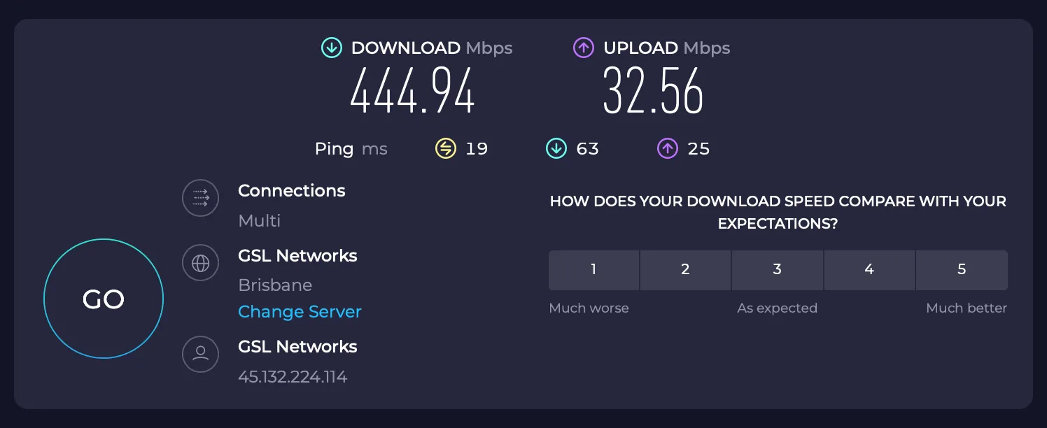 Kết quả kiểm tra tốc độ internet bằng Speedtest.net qua Wi-Fi