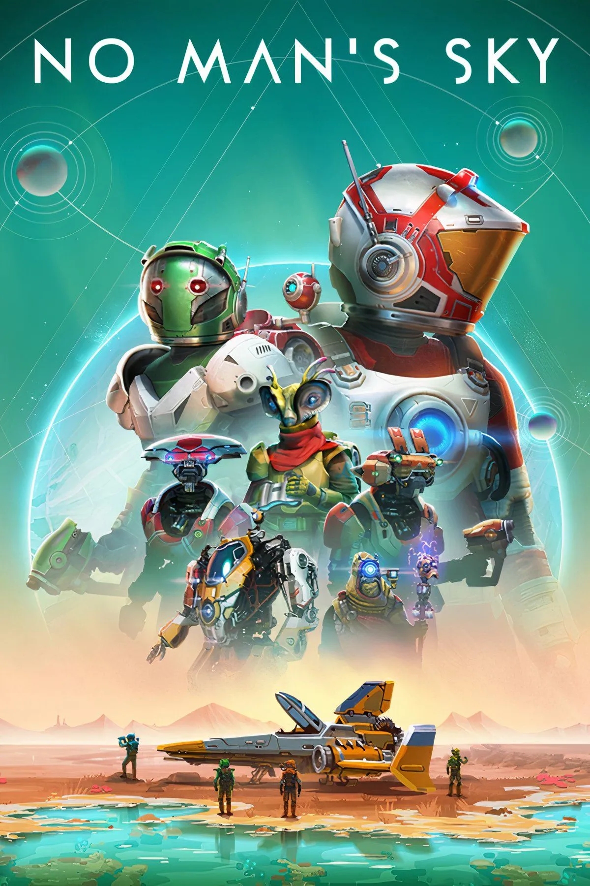 Khung cảnh khám phá một hành tinh lạ trong No Man's Sky, với tàu vũ trụ và môi trường đa dạng, mang đến cảm giác phiêu lưu không giới hạn.