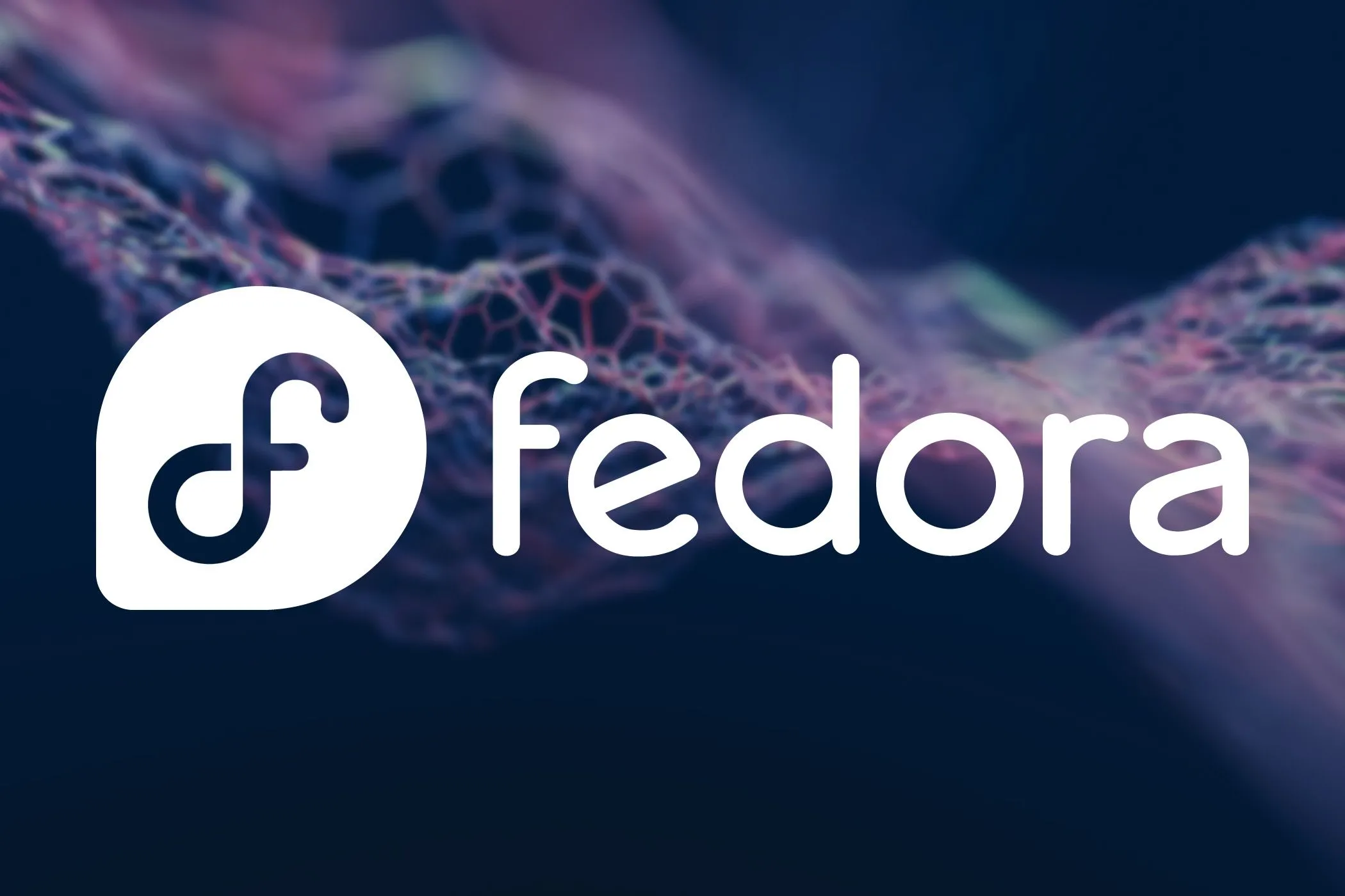 Logo Fedora Linux trên nền xanh