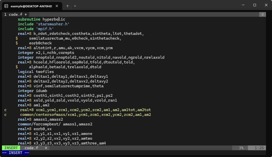 Mã nguồn được mở trong môi trường Linux trên WSL
