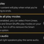 Màn hình cài đặt Spotify hiển thị tùy chọn bật tắt chế độ phát Smart Shuffle