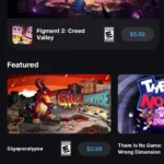 Màn hình chính của ứng dụng Epic Games Store trên Android, hiển thị các tựa game nổi bật.