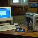 Màn hình máy tính để bàn Windows cũ kỹ, gợi nhớ về thời đại công nghệ đã qua.