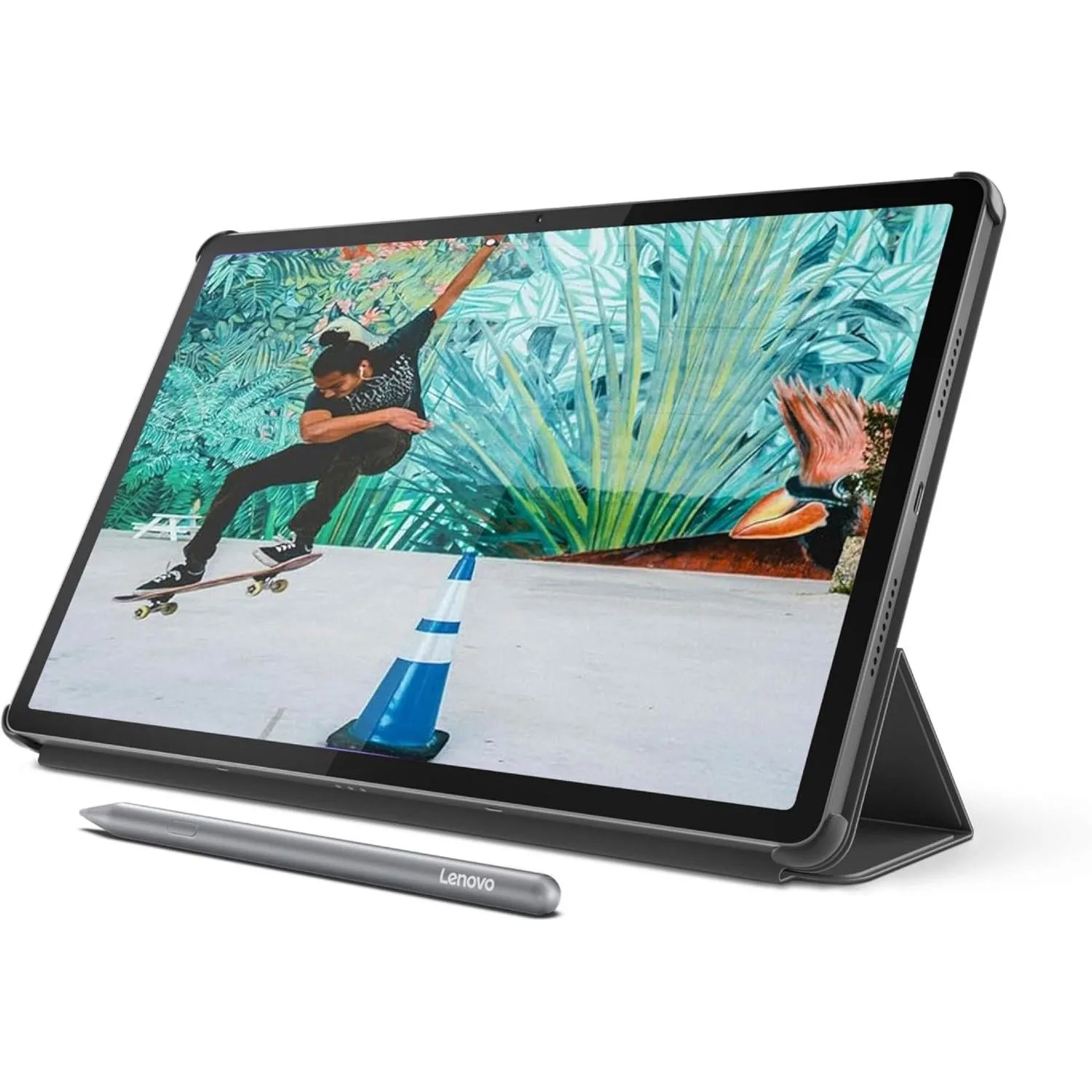 Máy tính bảng Lenovo Idea Tab Pro hiển thị video trượt ván, minh họa khả năng giải trí đa phương tiện