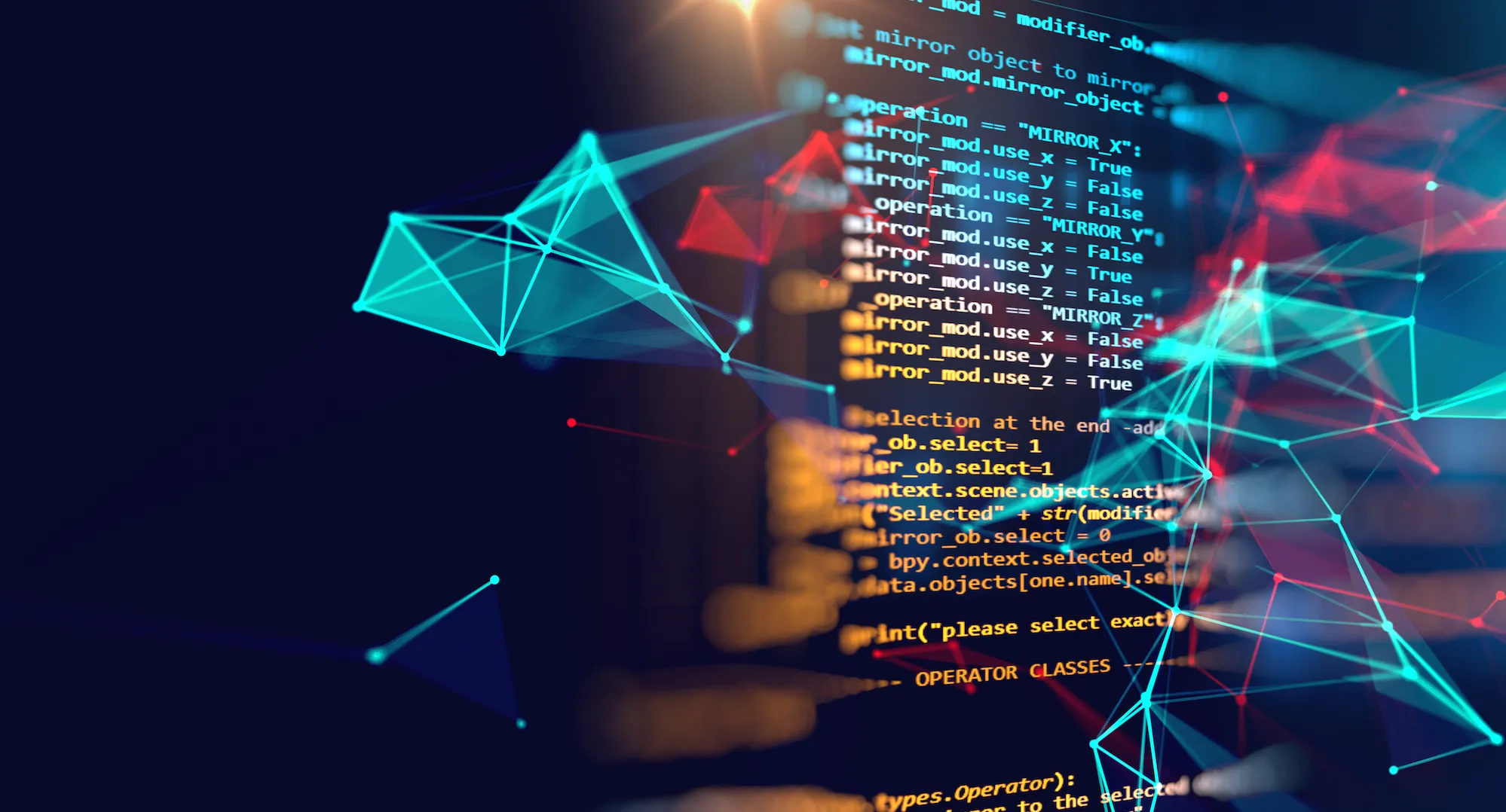 Minh họa lập trình với các dòng mã code trên màn hình máy tính