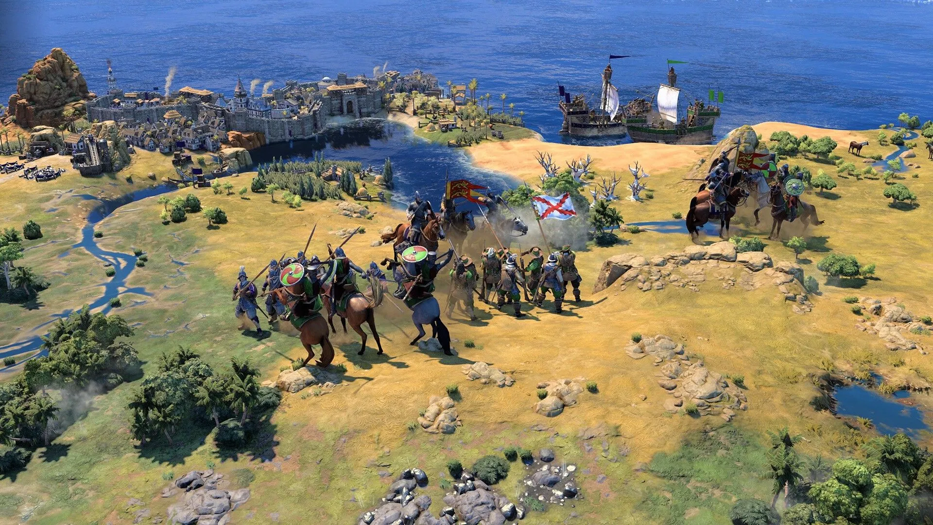 Một đội quân tấn công đội quân khác trên bản đồ thế giới trong Sid Meier’s Civilization 7