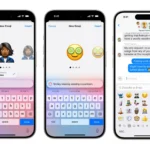 Một người dùng đang tạo Genmoji trên iPhone với giao diện ứng dụng tin nhắn của Apple.