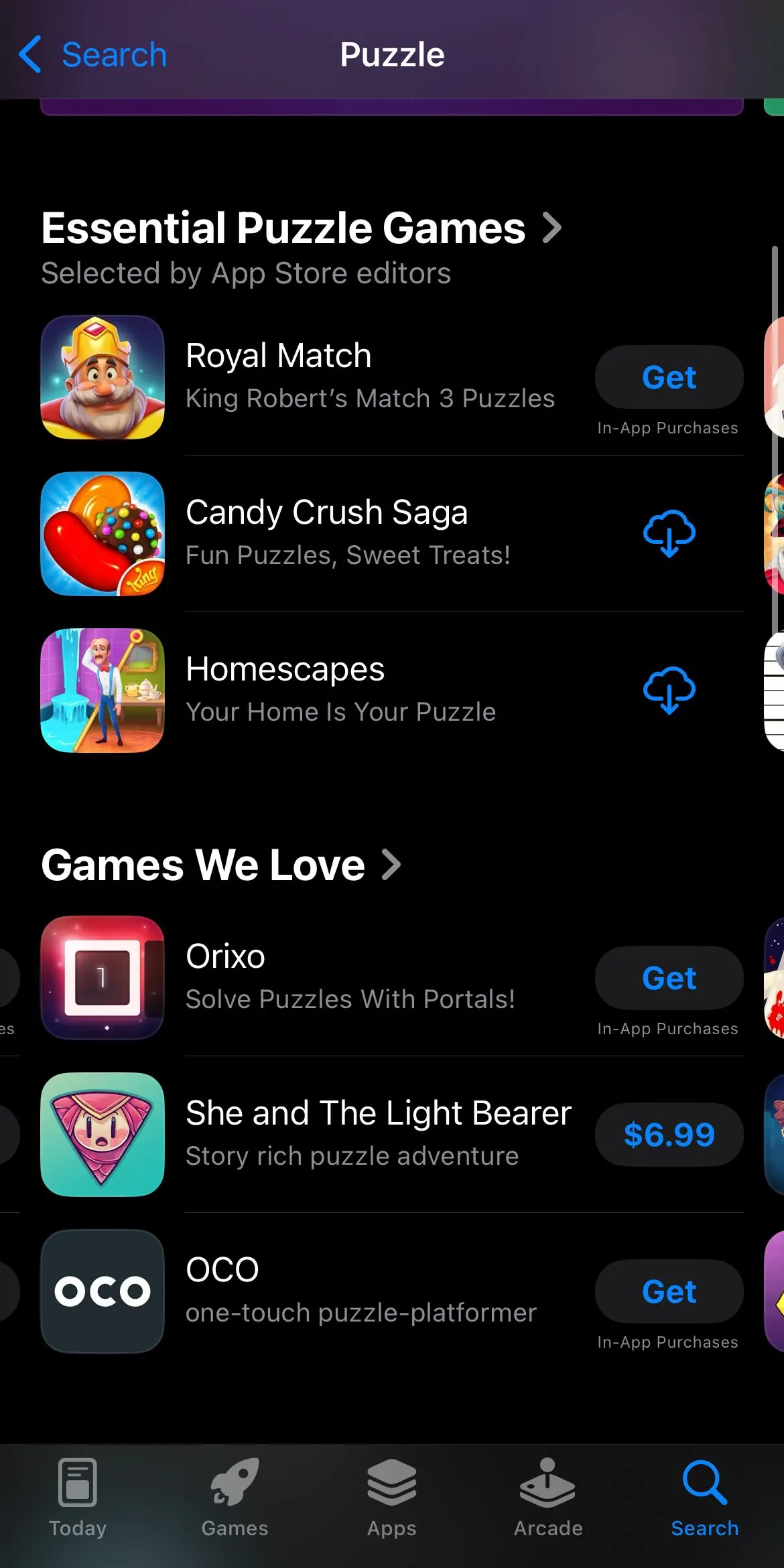 Một số trò chơi giải đố trên màn hình iPhone, minh họa cho việc giảm chơi game trên điện thoại.
