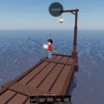 Người chơi câu cá tại bến tàu trong game Roblox Fisch