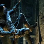 Người chơi game Thief đang leo tường thực hiện lối chơi lén lút