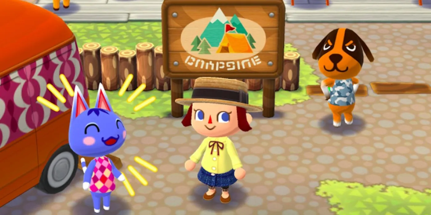 Nhân vật Animal Crossing đang tận hưởng cuộc sống tại trại trong Pocket Camp, thể hiện tiềm năng port game mobile lên Switch 2